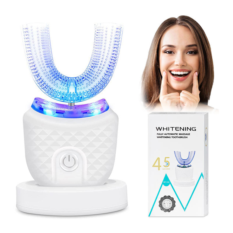 Electric Toothbrush Sonic - Professionelle tragbare 360-Grad-Schallzahnbürste in U-Form, Mundreinigungsbürste,