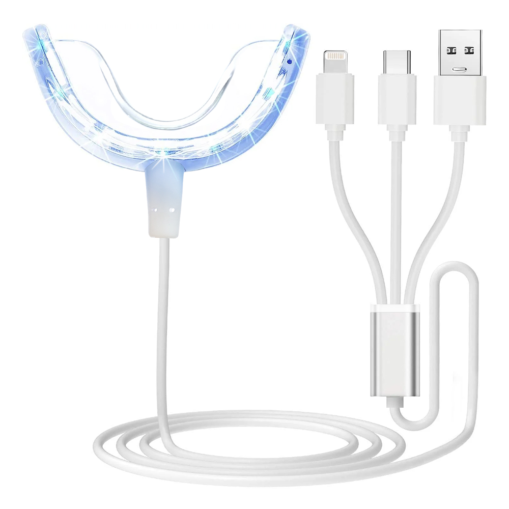 Led Mouth Tray - Zahnaufhellungs-Beschleunigerlicht, 16 x leistungsstärkere blaue LED-Lichter,