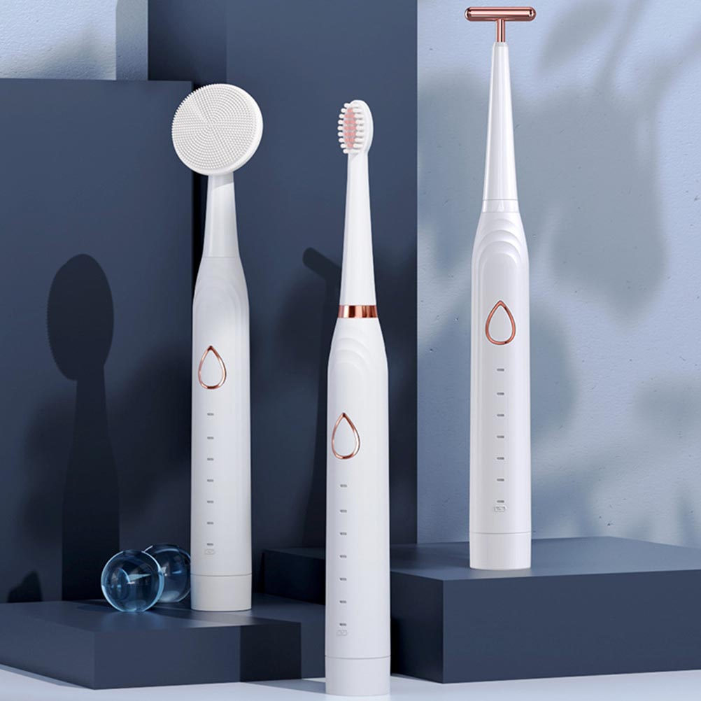 Electric Toothbrush Sonic - 1 Set Wiederaufladbare Wasserdichte Drei-in-Eins Elektrische