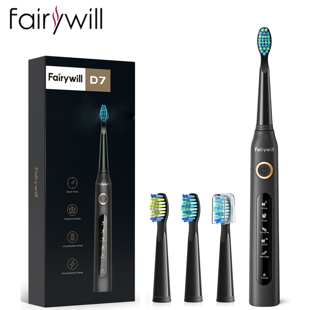 Electric Toothbrush Sonic - Fairywill Elektrische Schallzahnbürste, USB-Aufladung, FW-507, wiederaufladbar,