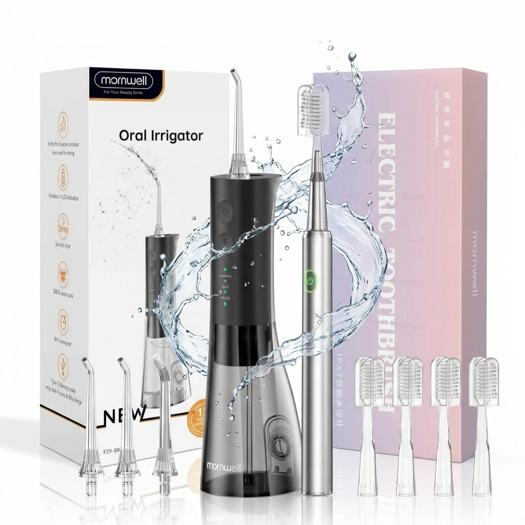 Electric Toothbrush Sonic - Wasserflosser mit Elektrischer Zahnbürste Combo, Wiederaufladbarer