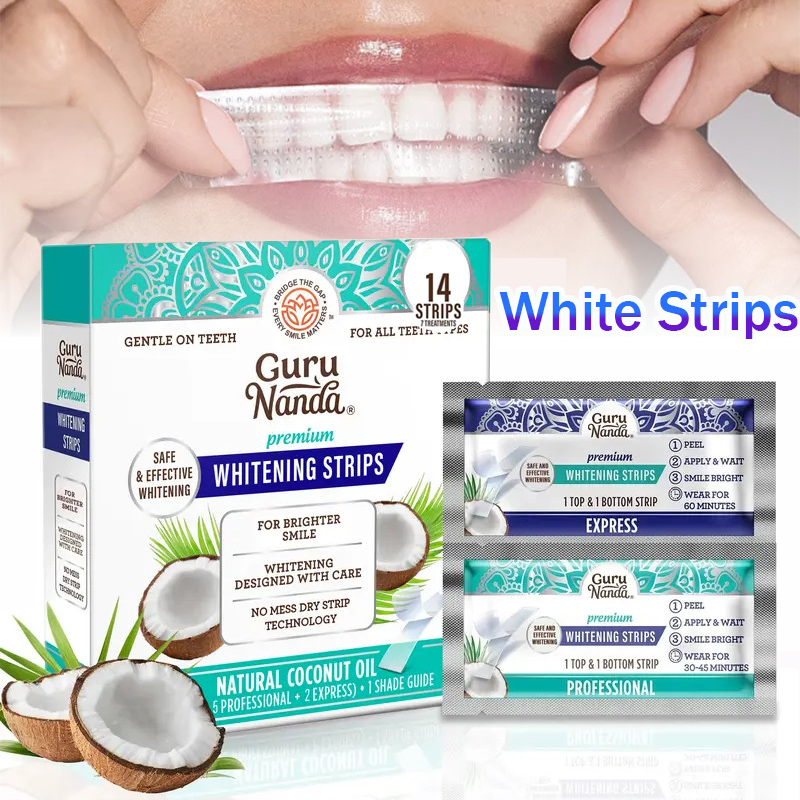 Teeth Whitening Serum - 1/2/3 Boxen Kokosnussöl Weiße Streifen, Zahnaufhellungsstreifen