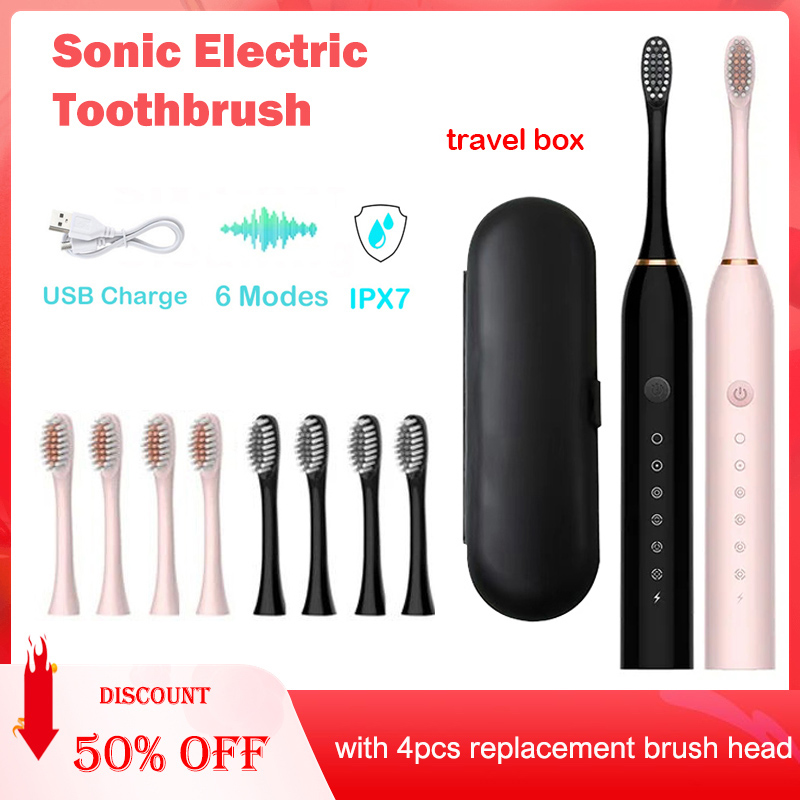 Electric Toothbrush Sonic - Elektrische Schallzahnbürste, IPX7, wasserdicht, Mundpflege, Aufhellung,