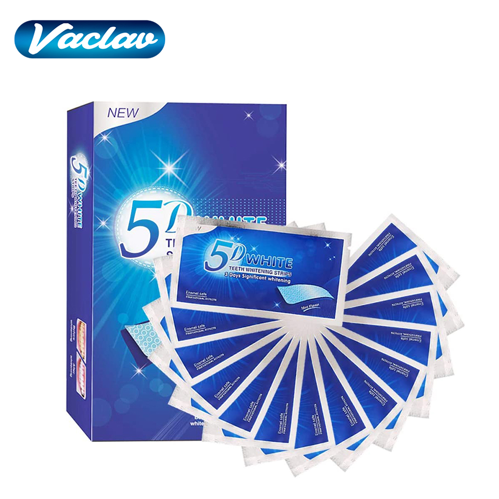 Teeth Whitening Strips - 5D Weiße Zahnweißstreifen, Aufhellungsgel, Weißere Streifen