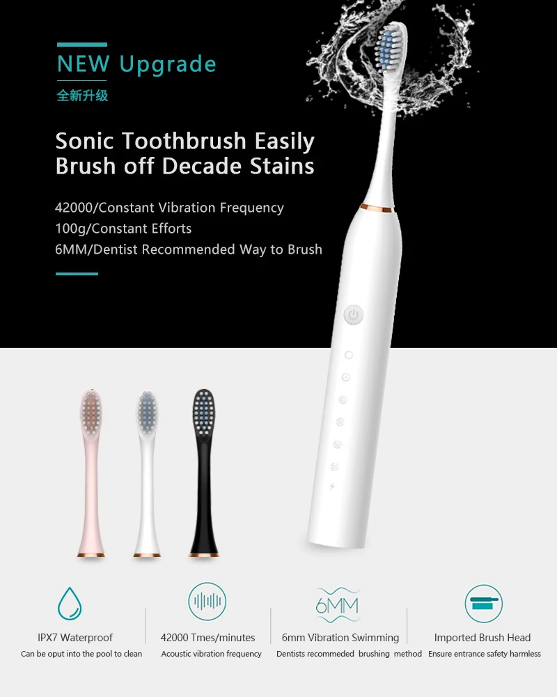 Elektrische Schallzahnbürste,  – Electric Toothbrush Sonic Bewertung und Preis